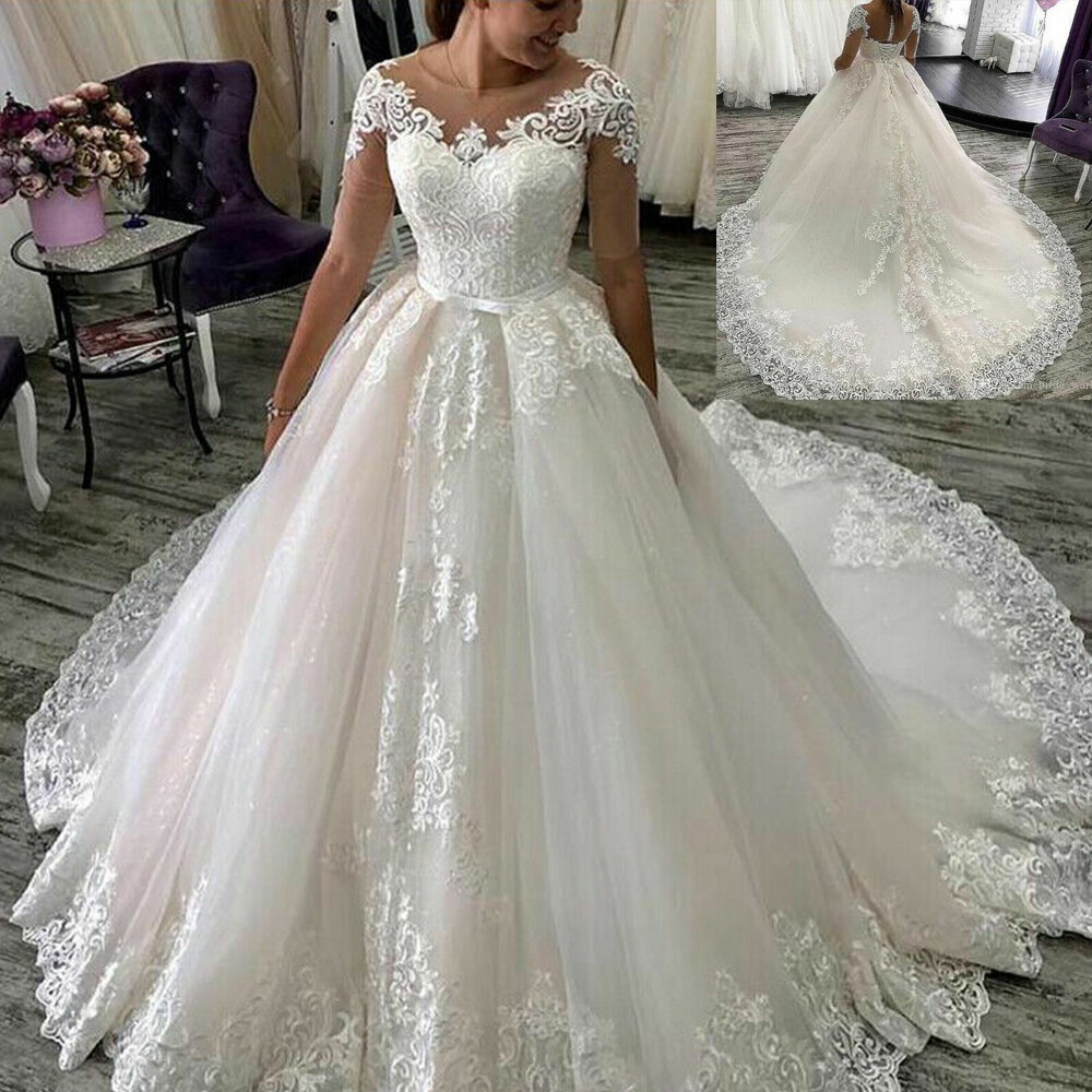 white wedding gown