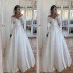 satin wedding gown