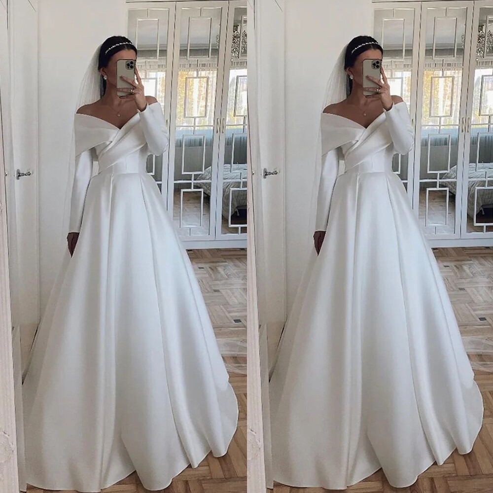 satin wedding gown