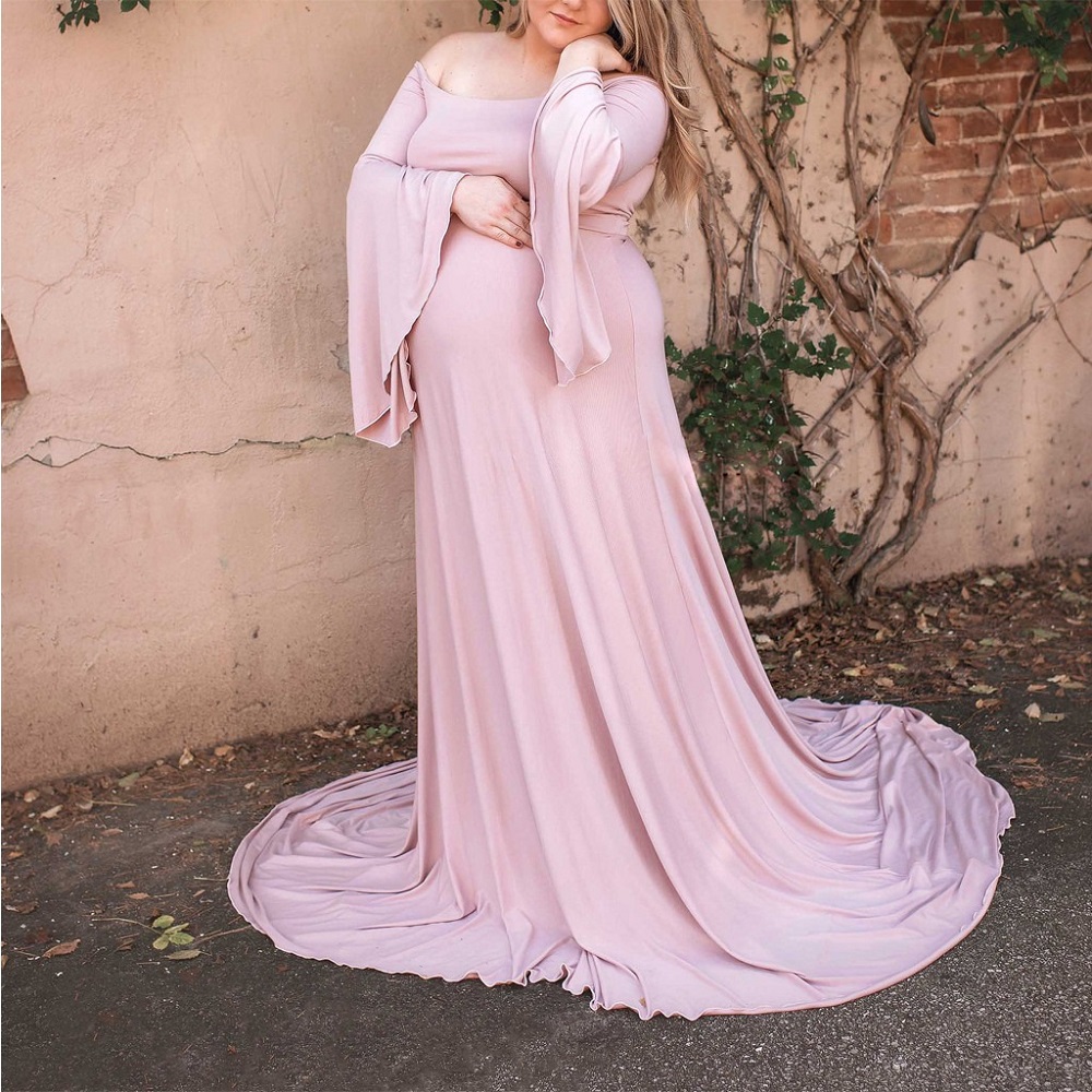 pink maternity gown