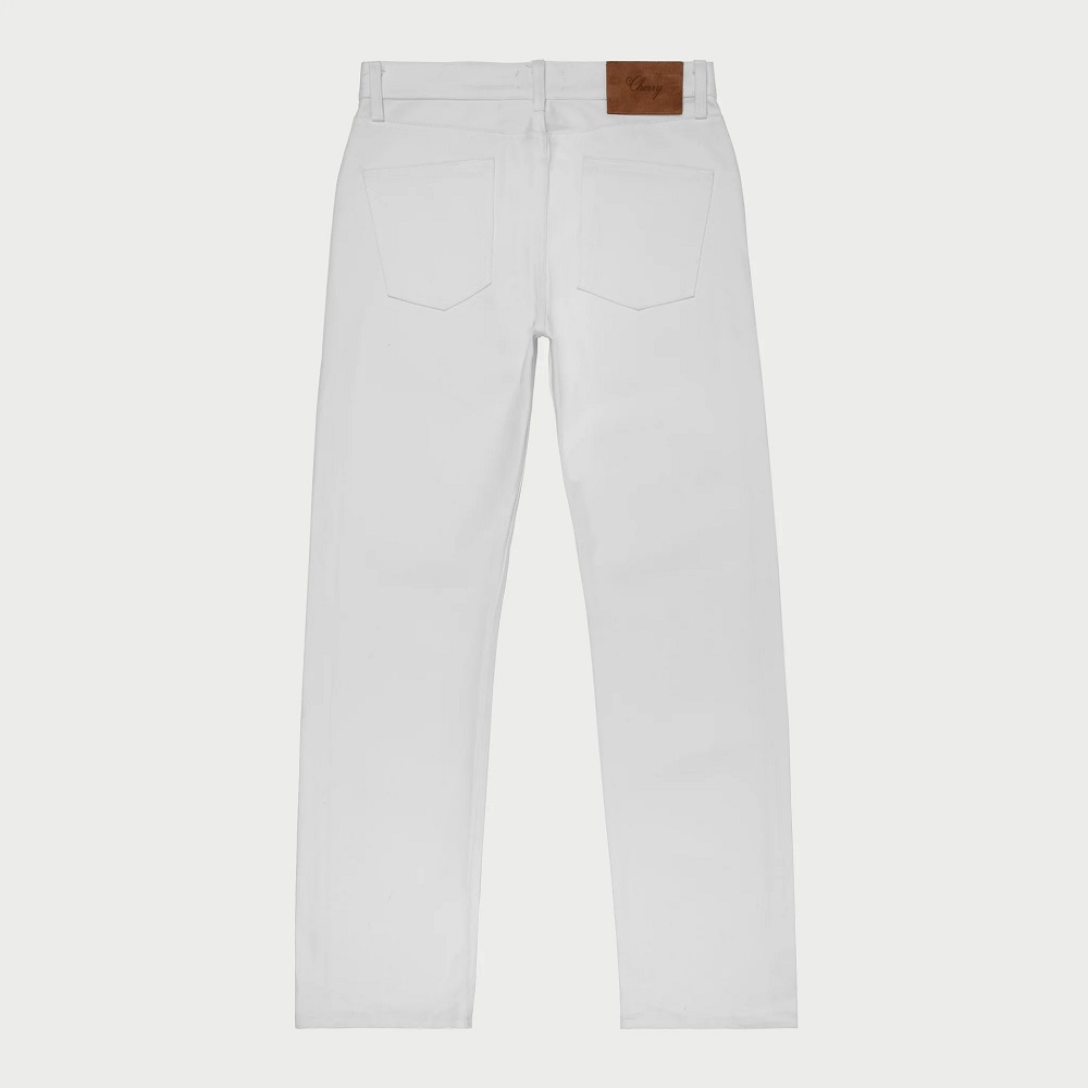 white straight leg jeans