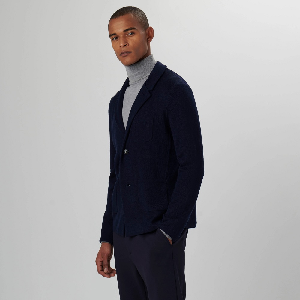 navy sweater blazer