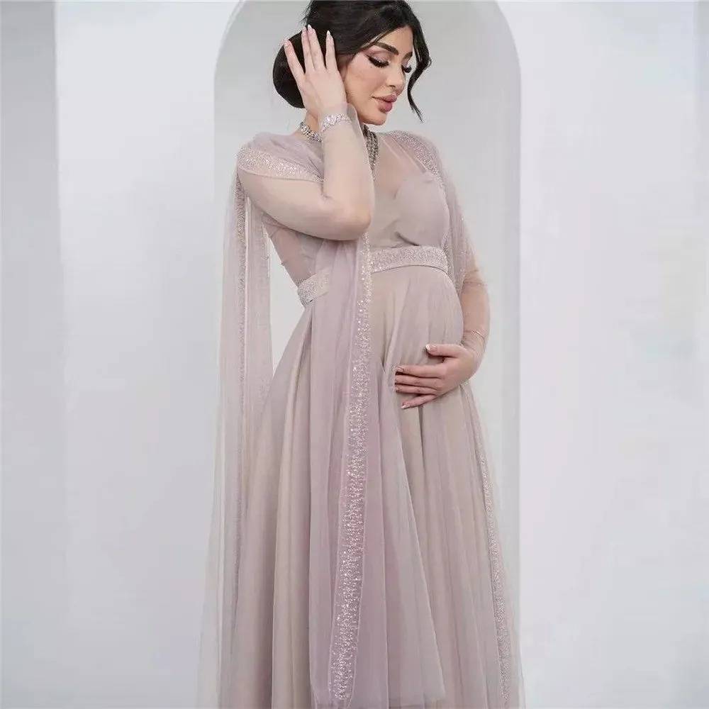 pink maternity gown