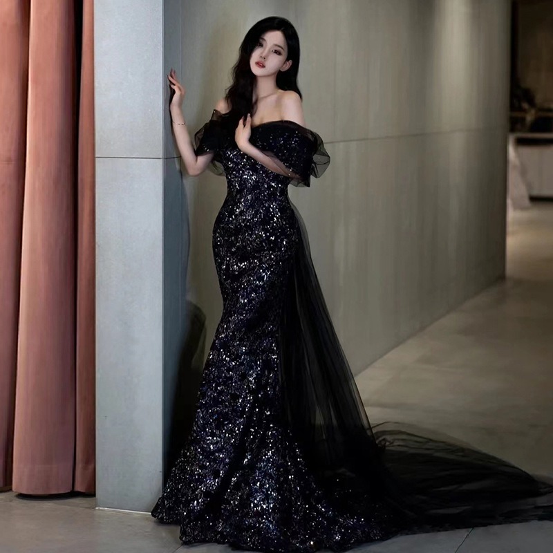 black gown