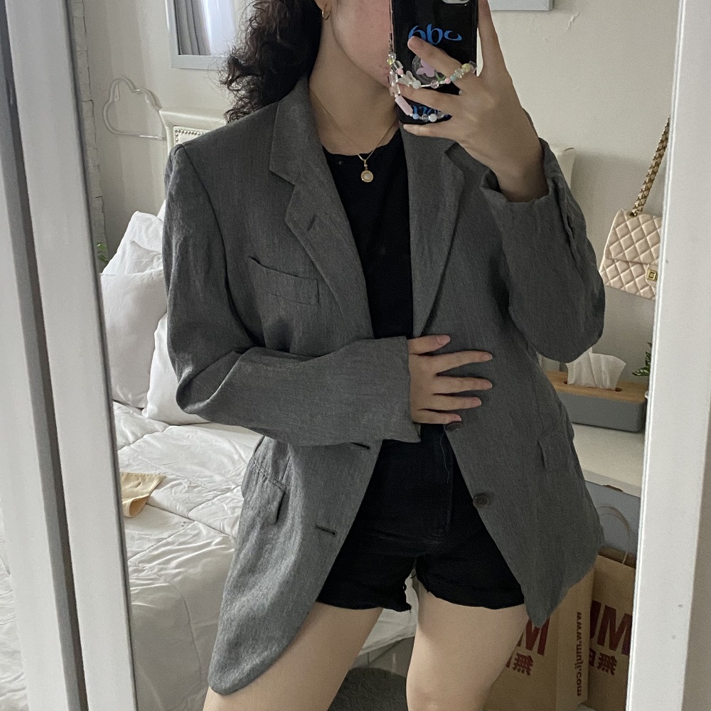 oversized grey blazer