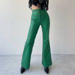 leather flare pants