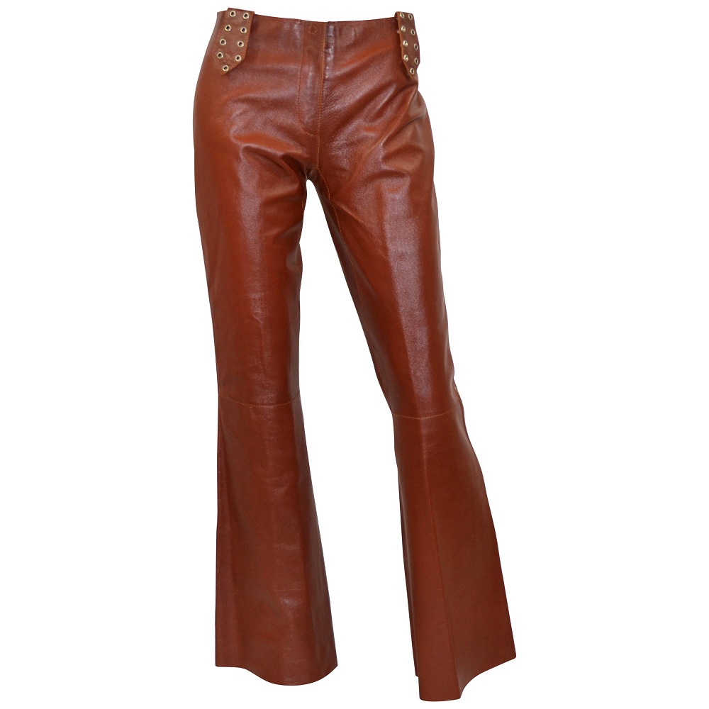leather flare pants