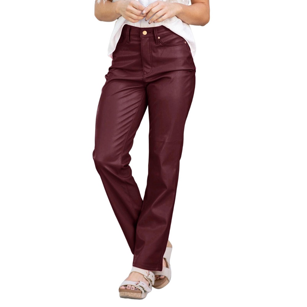 leather flare pants