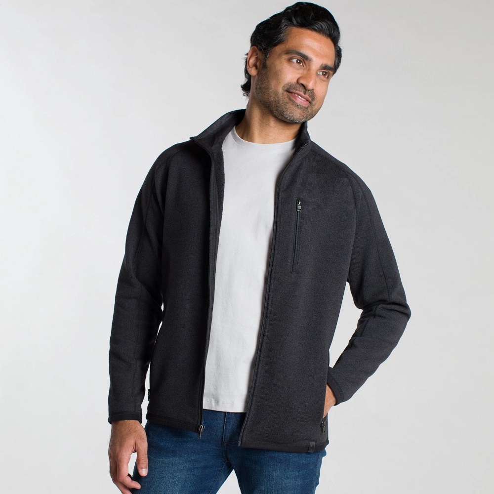 black fleece jacket