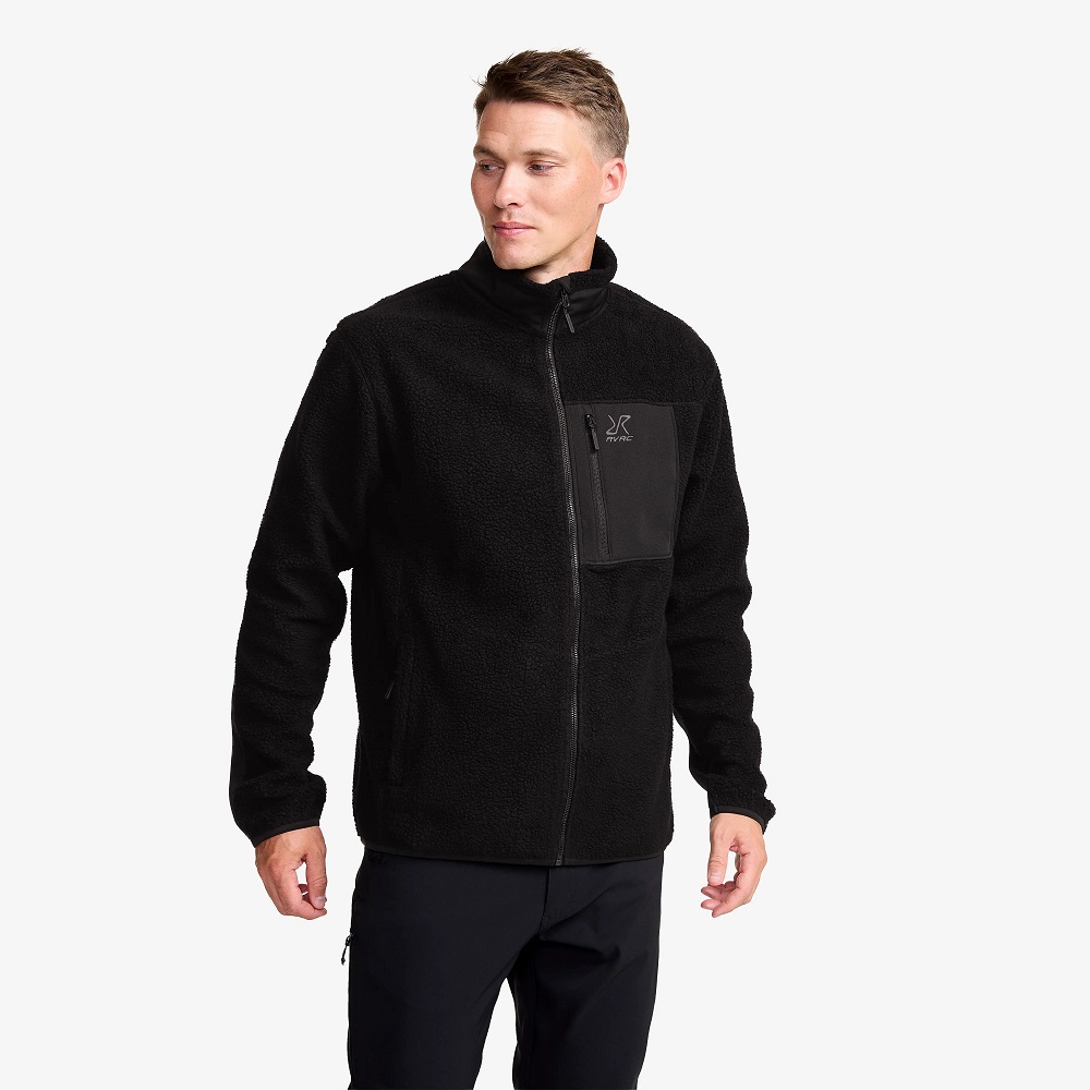 black fleece jacket