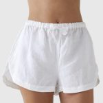 white linen shorts
