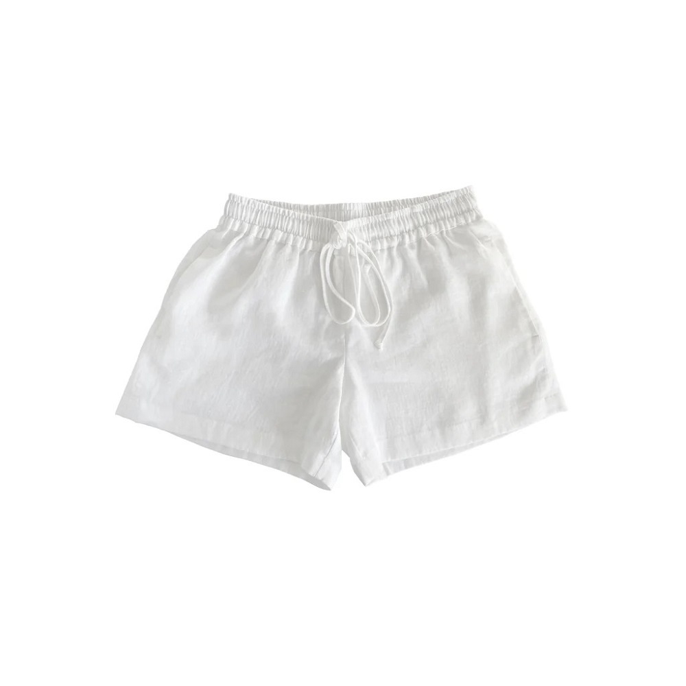 white linen shorts