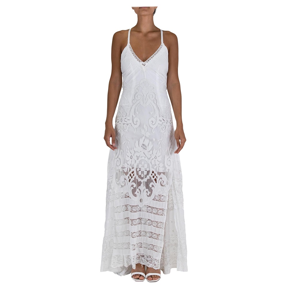 white lace gown