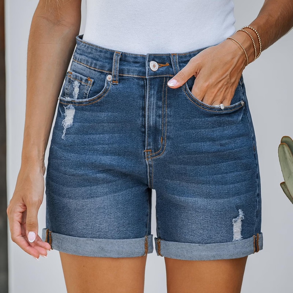 high waisted denim shorts
