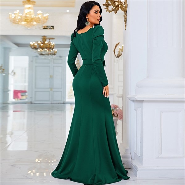 evening gown with sleeves