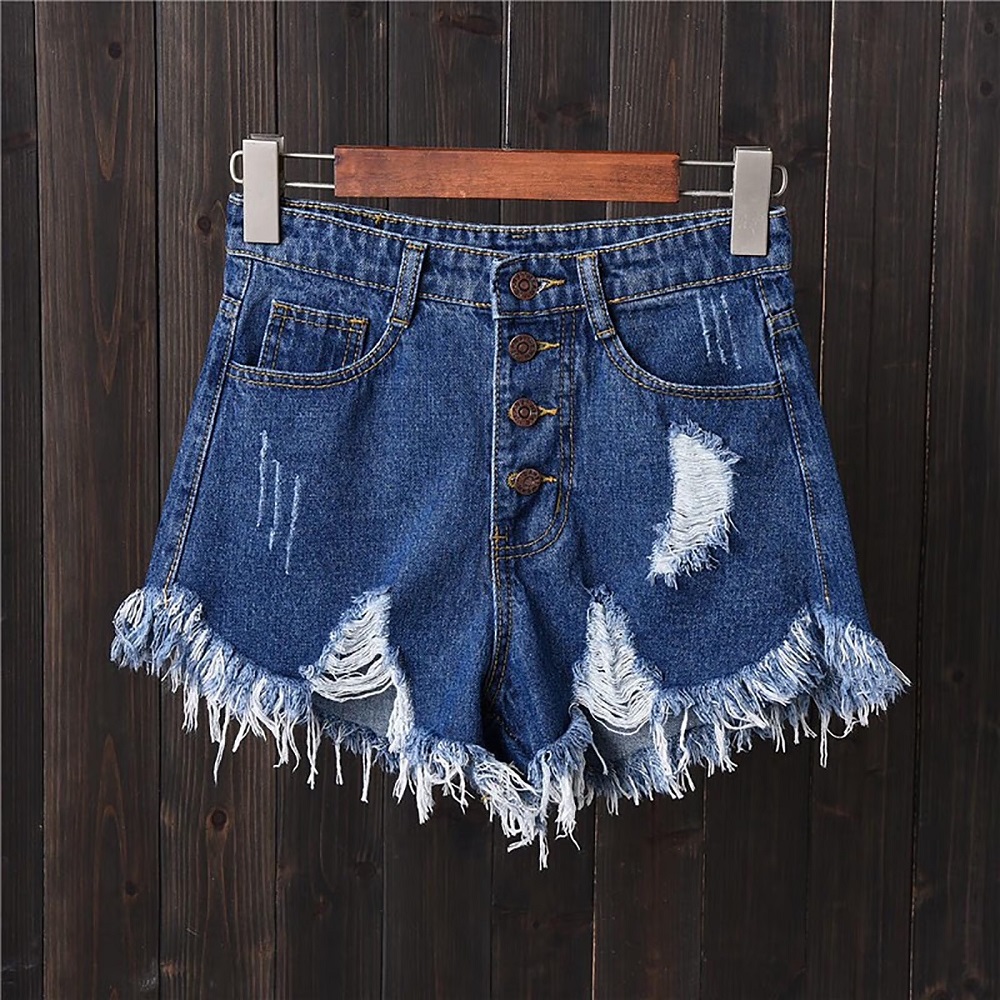 high waisted denim shorts
