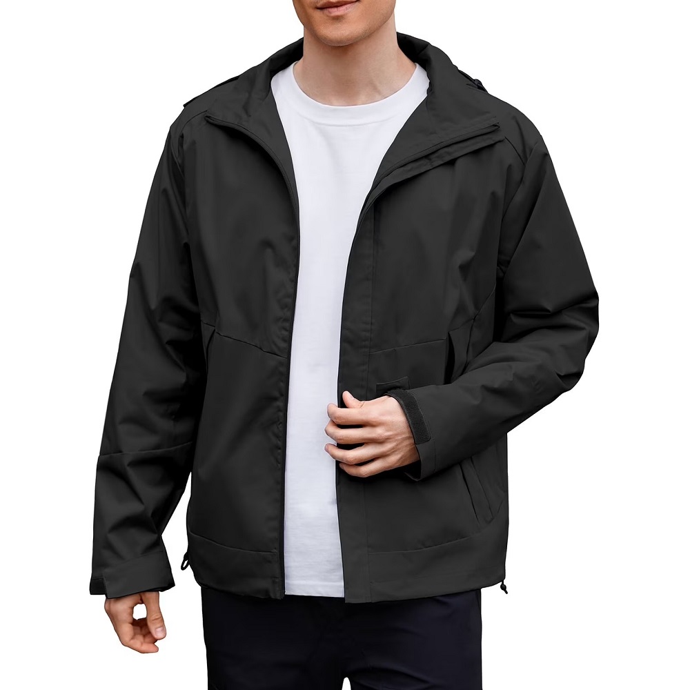 black rain jacket
