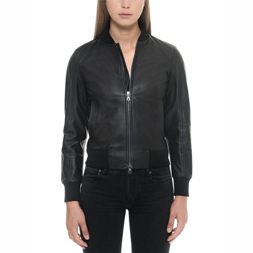 womens leather bomber jacket