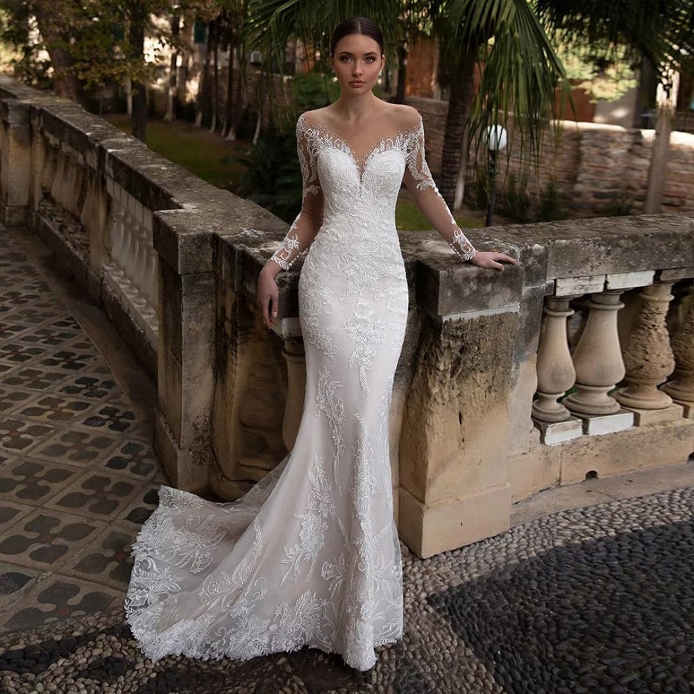wedding gown with sleeves