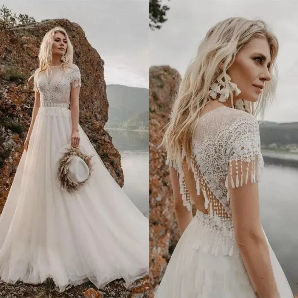 boho wedding gown