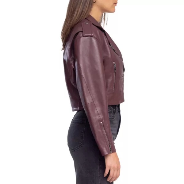 crop leather jacket