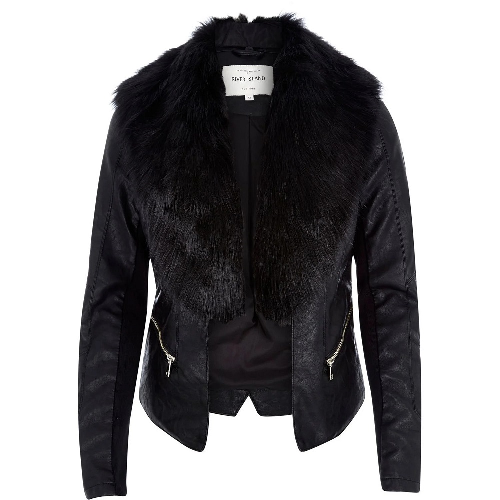 leather jacket with fur