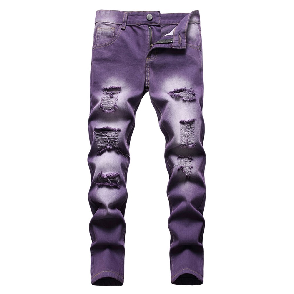 purple denim jeans