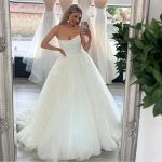 strapless wedding gown