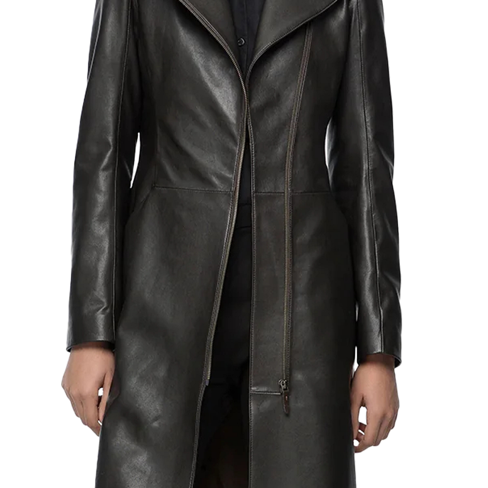 black leather coat womens