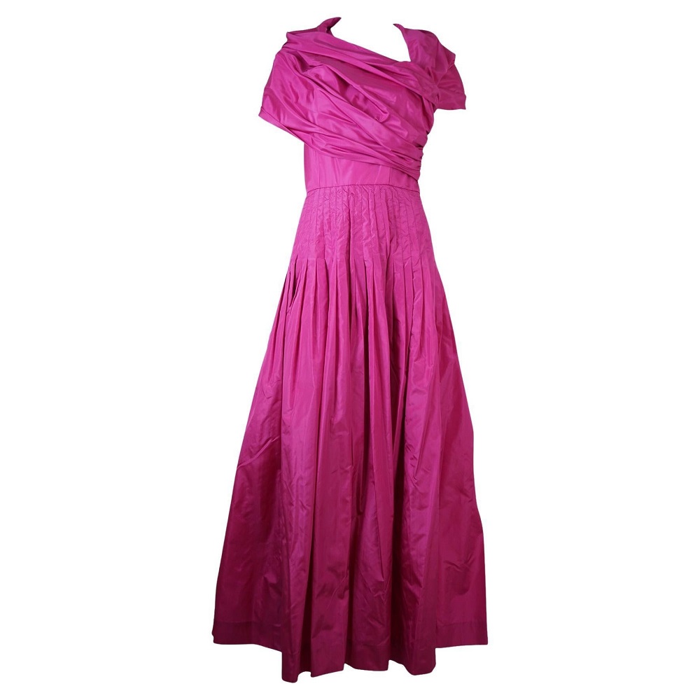 hot pink evening gown