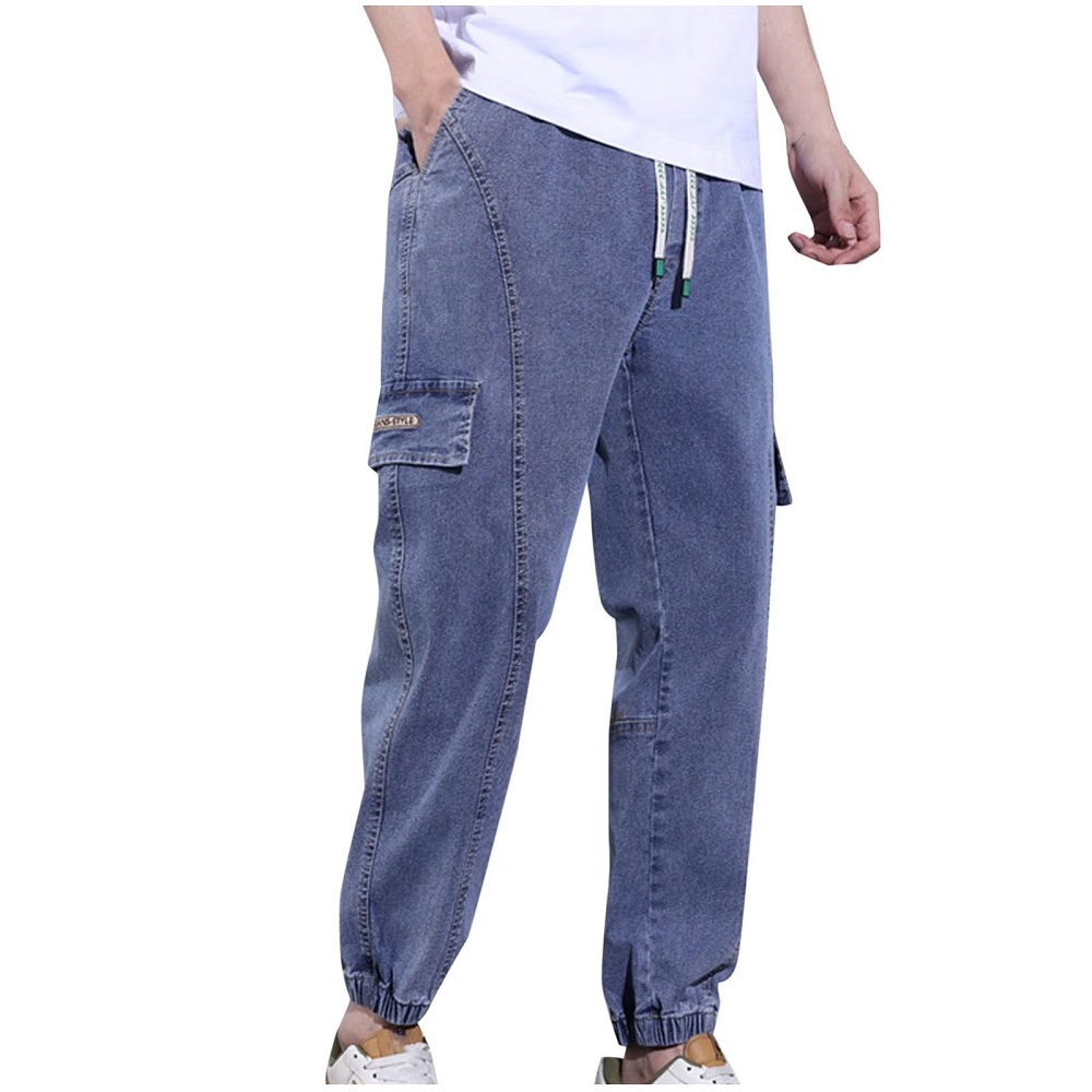 mens elastic waist jeans