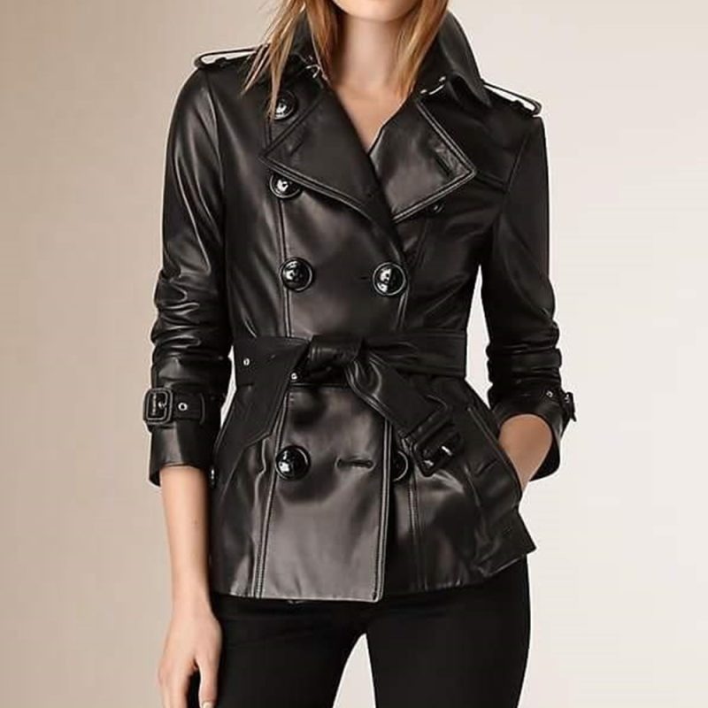 black leather coat womens