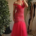 hot pink evening gown