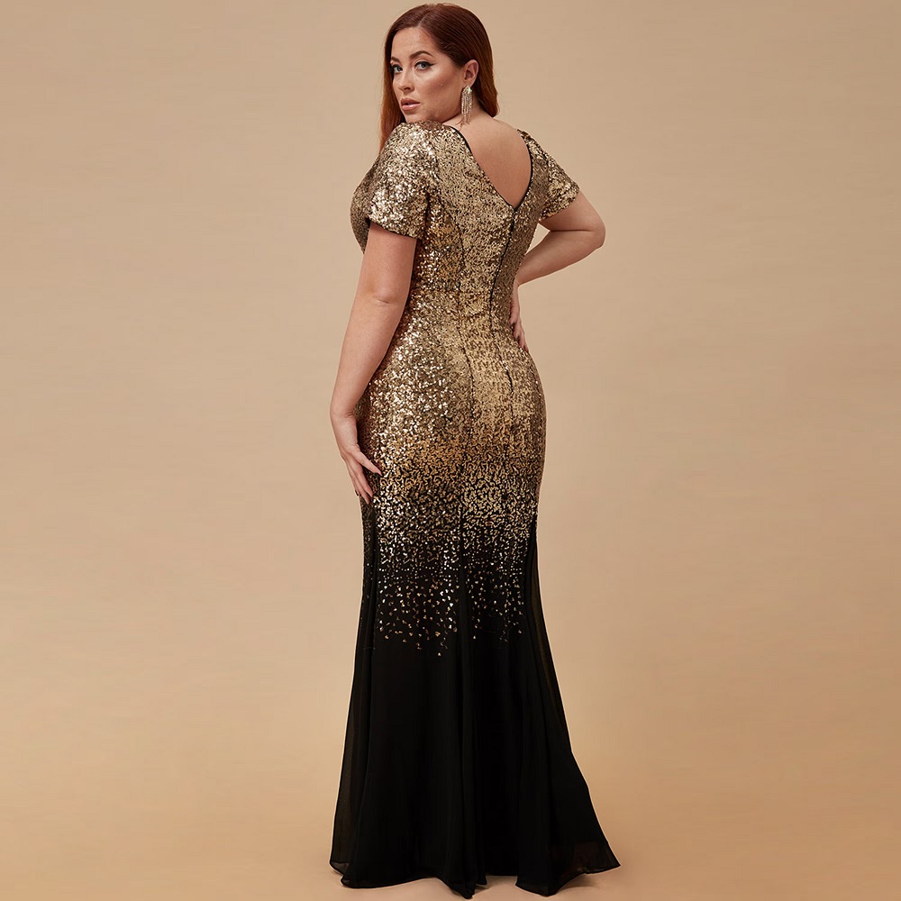 plus size black evening gown
