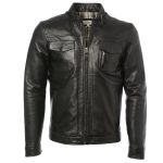 black leather jacket men