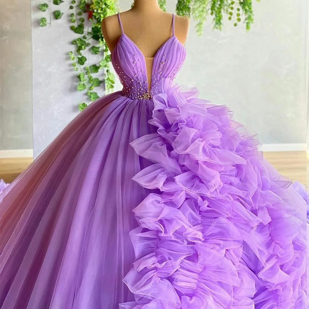 elegant purple ball gown