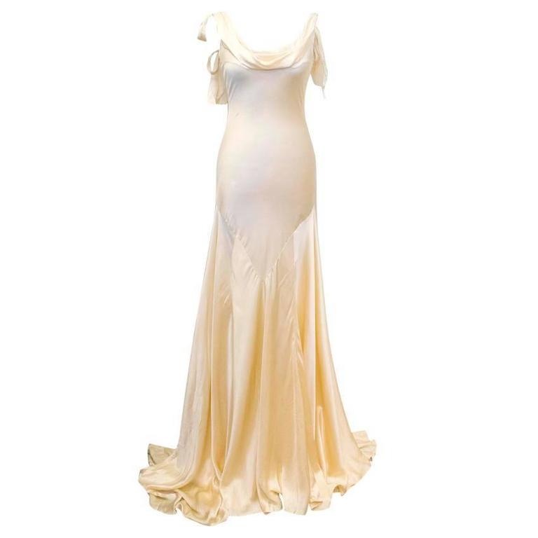 silk wedding gown