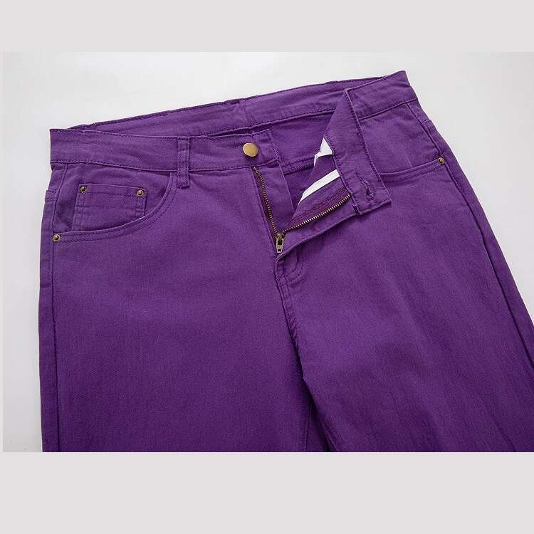 purple denim jeans