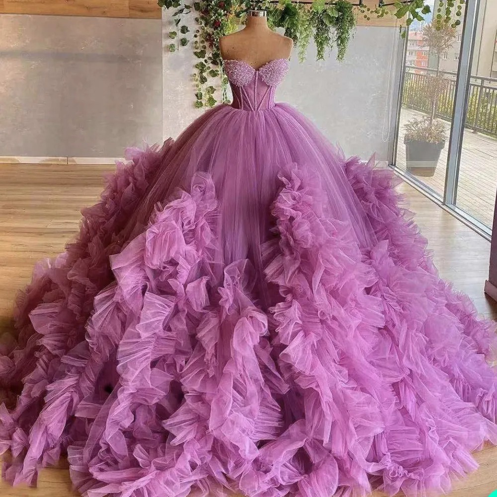 elegant purple ball gown