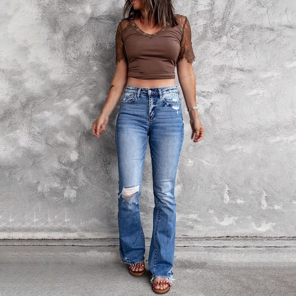 high waisted bell bottom jeans