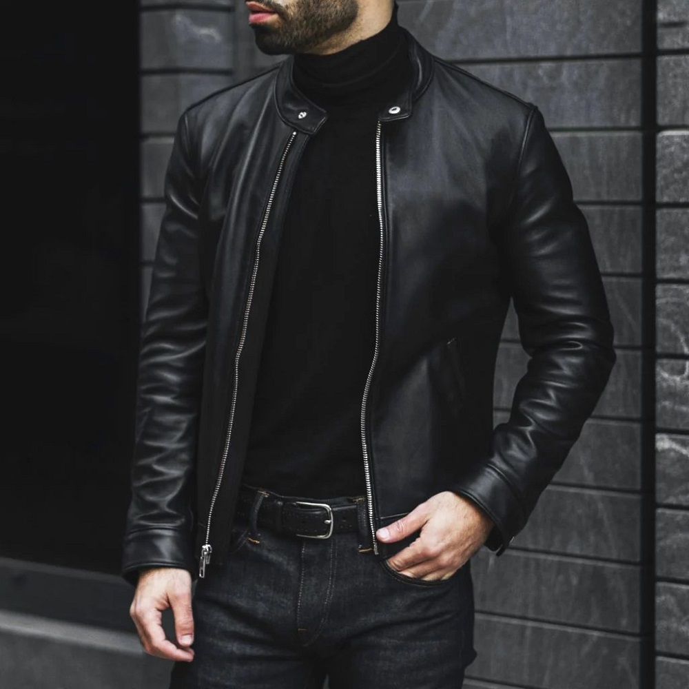 black leather jacket 