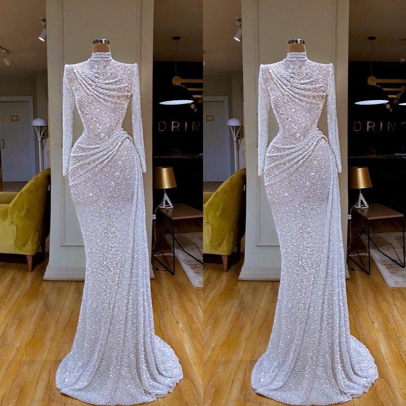 white long sleeve gown