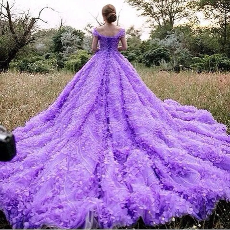 elegant purple ball gown