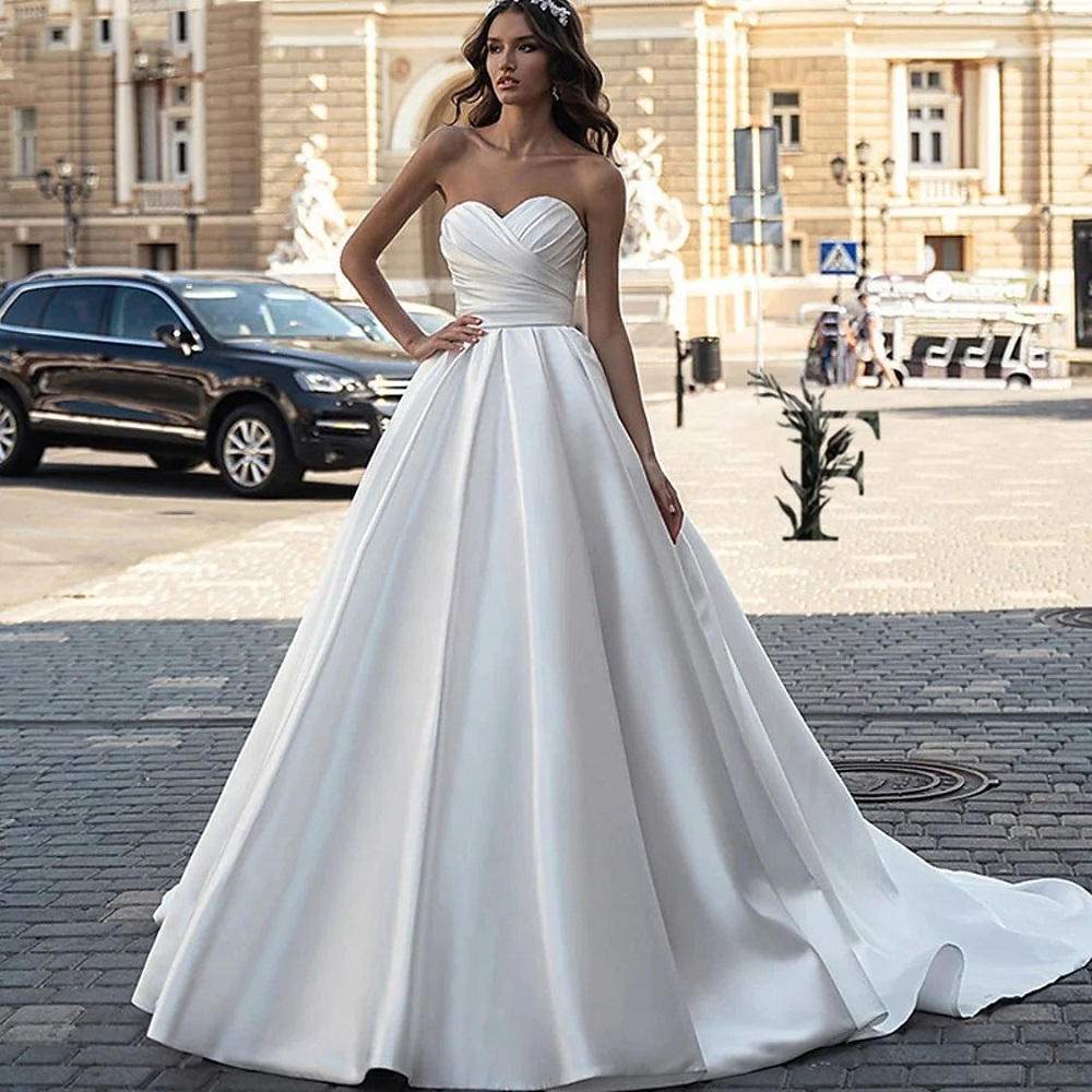 strapless wedding gown