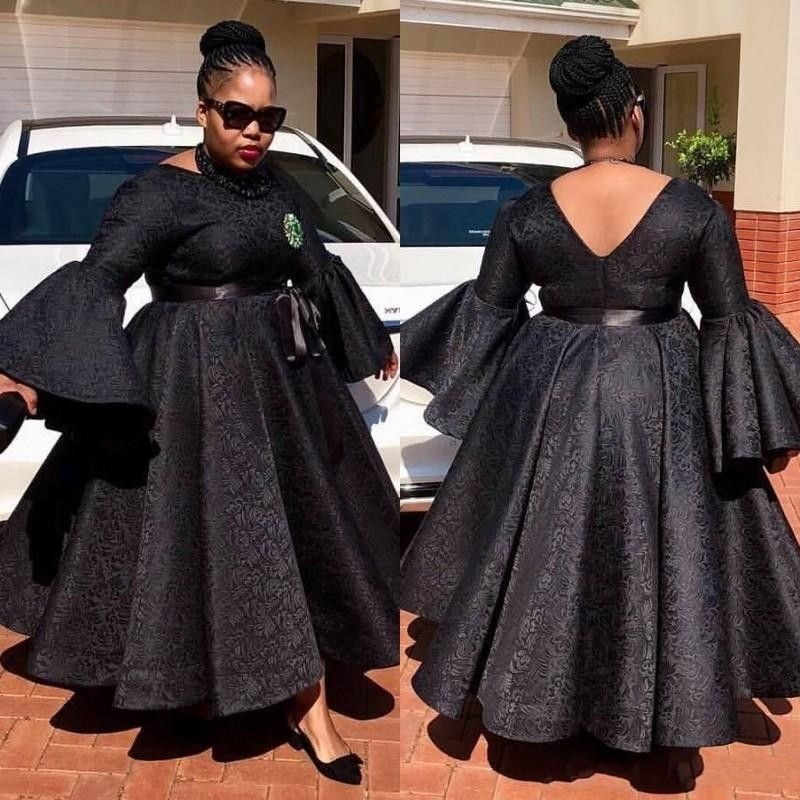 plus size black evening gown