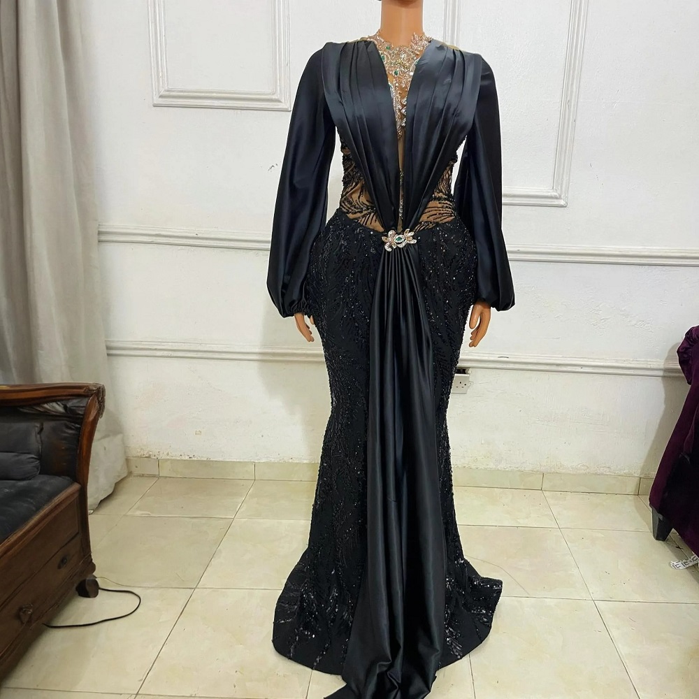 plus size black evening gown
