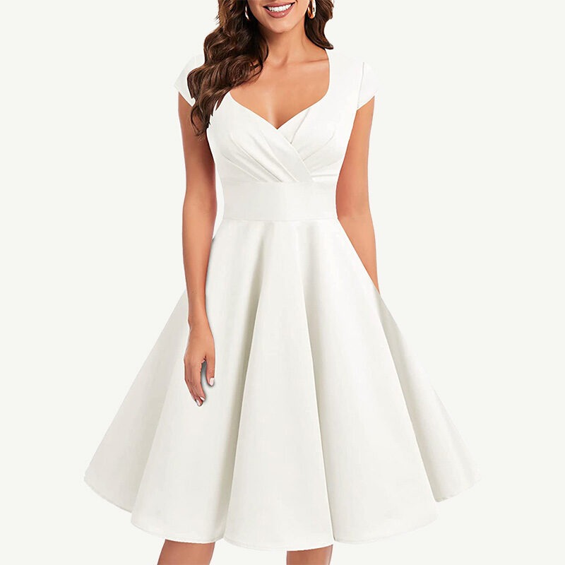 formal short white dress