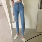 high rise skinny jeans