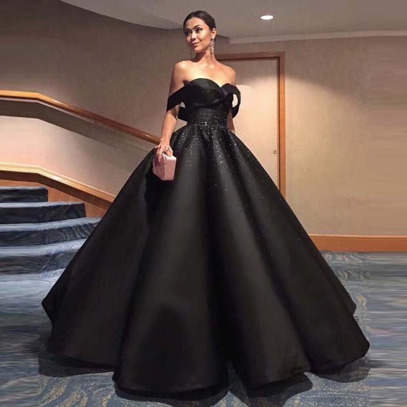 black bridal gown