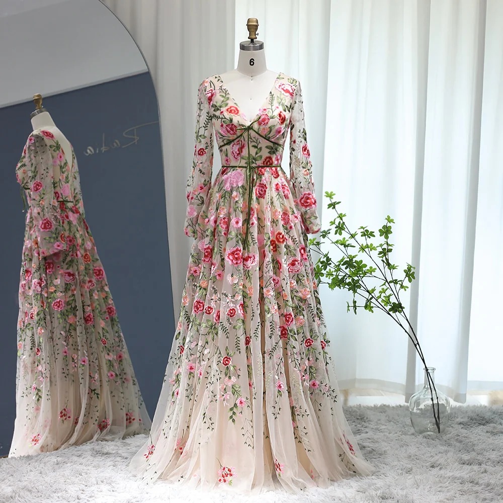 long floral formal dress